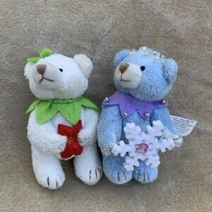 Carlton Cards Heirloom Collection Bear-y Christmas Holiday Tree Ornament Set​​​